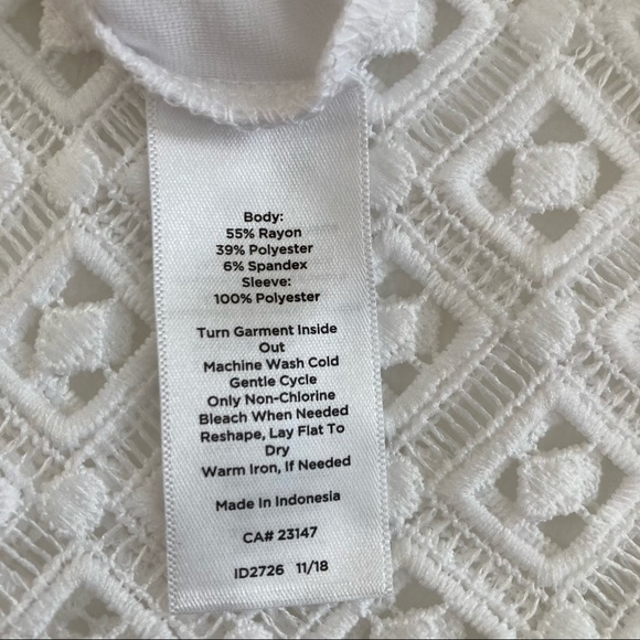 Talbots Petite white lace long sleeve top size large - Picture 8 of 9